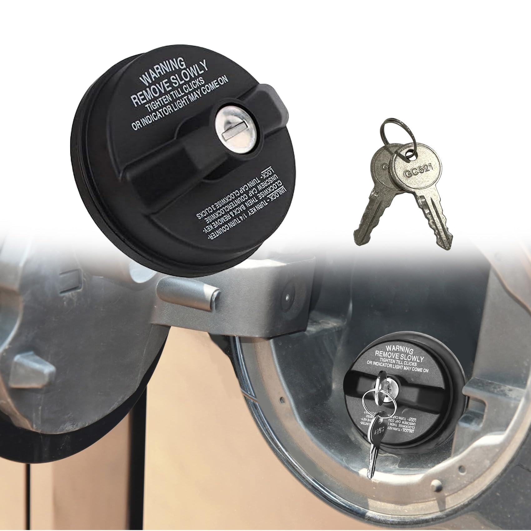 Amazon.com: CHRYMUM Locking Gas Cap, Locking Fuel Cap with Key